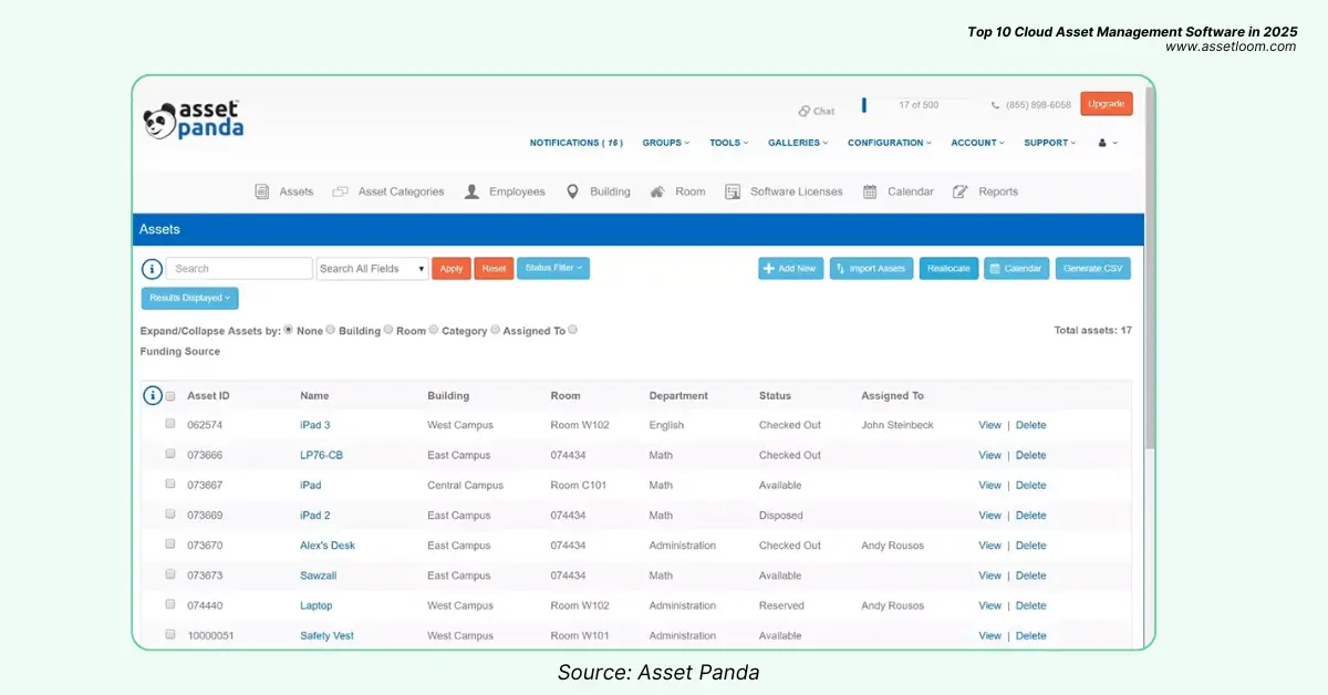 Asset Panda in top 10 cloud asset management software 2025