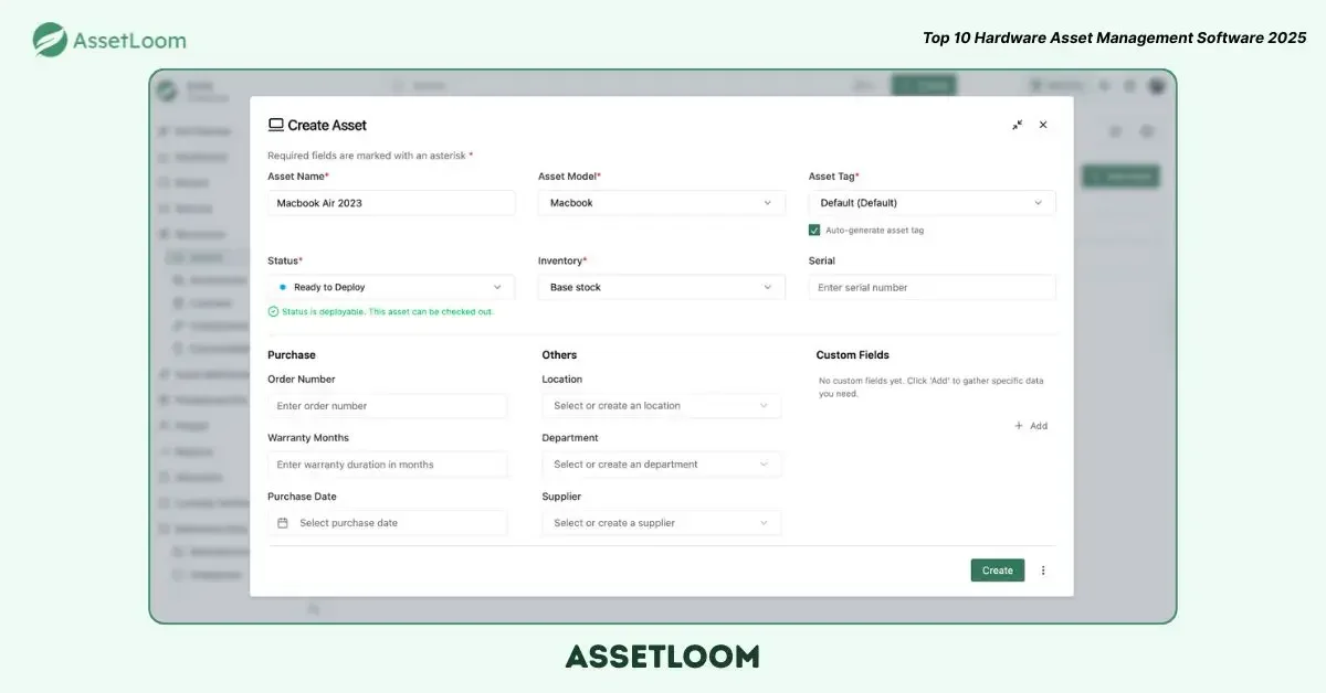 AssetLoom hardware asset management software
