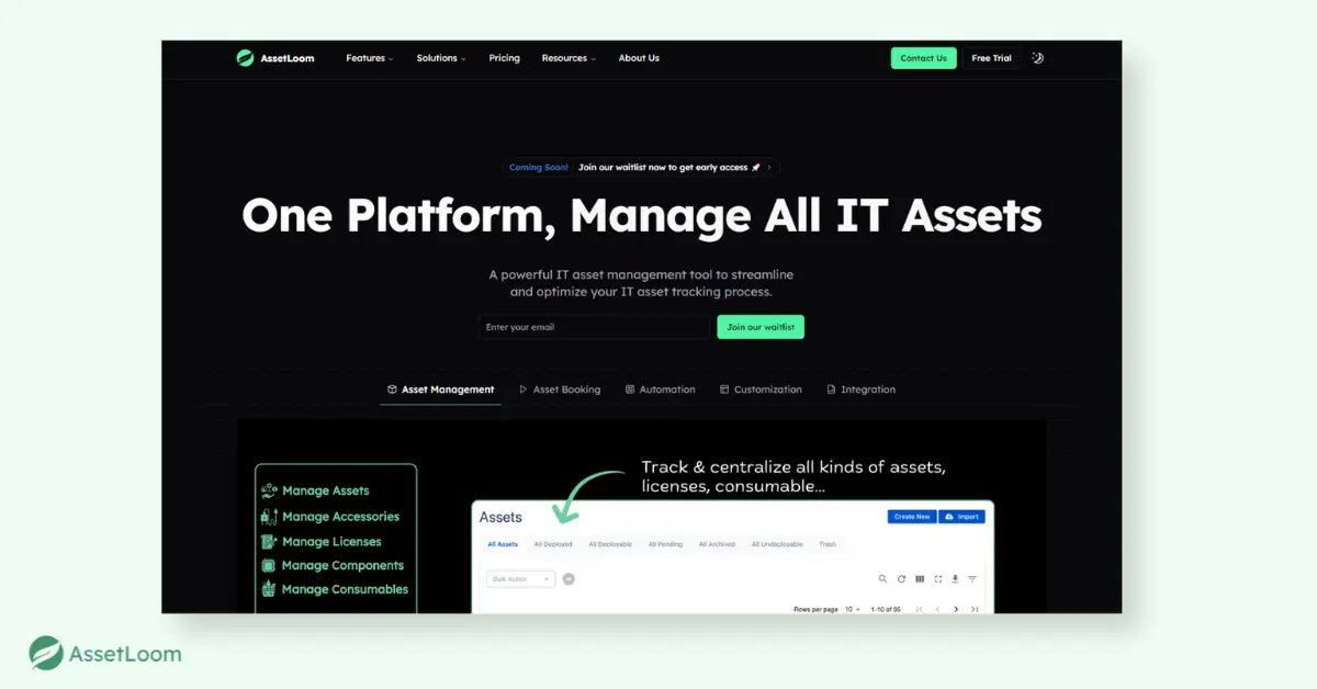 AssetLoom Homepage