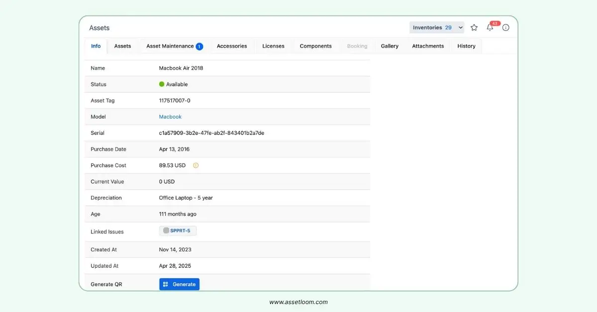 AssetLoom IT asset tracking solution