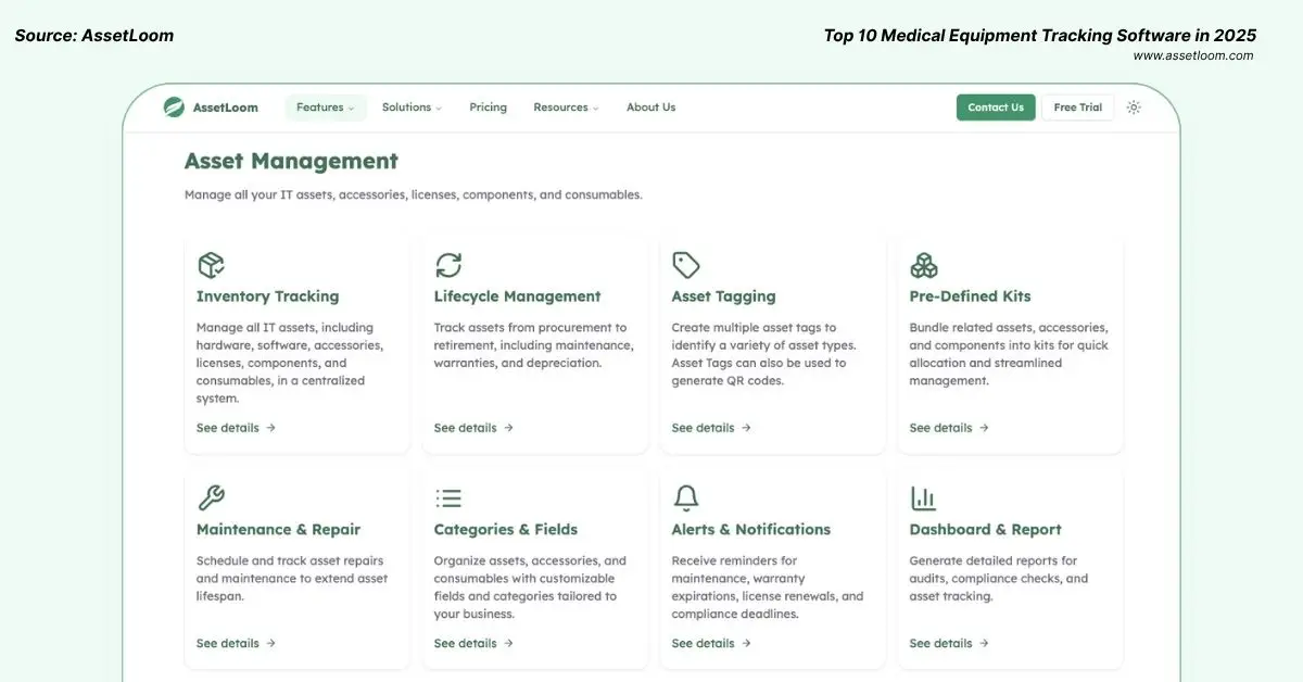 AssetLoom medical equipment tracking software