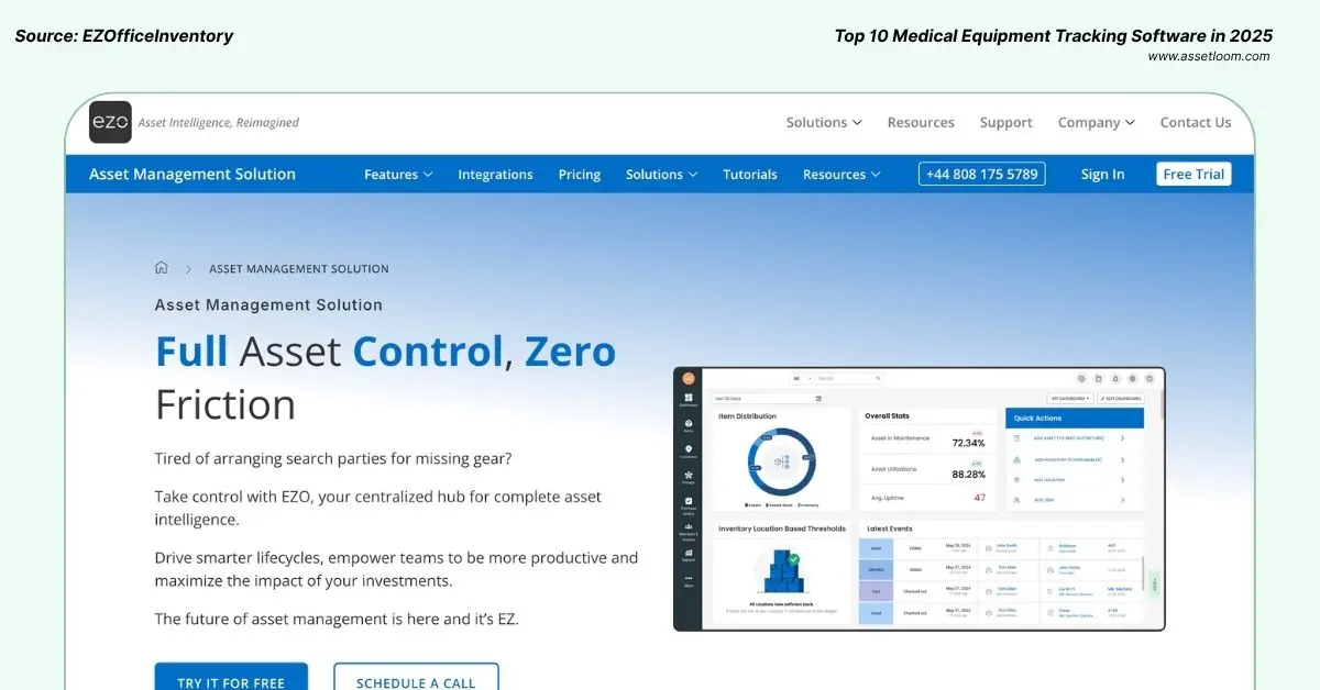 EZOfficeInventory medical equipment tracking software