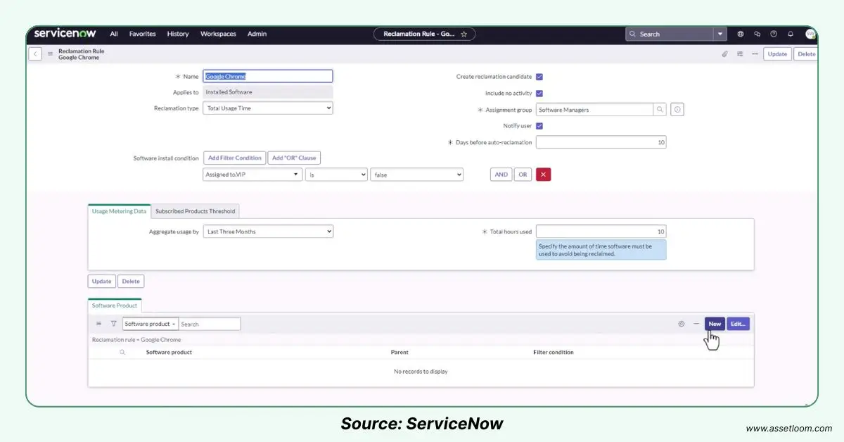 Reclamation Rule Creation in ServiceNow