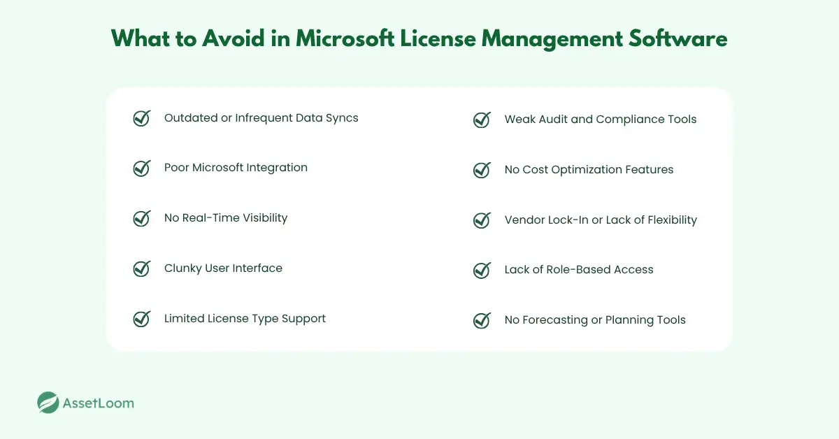 What to Avoid in Microsoft License Management Software